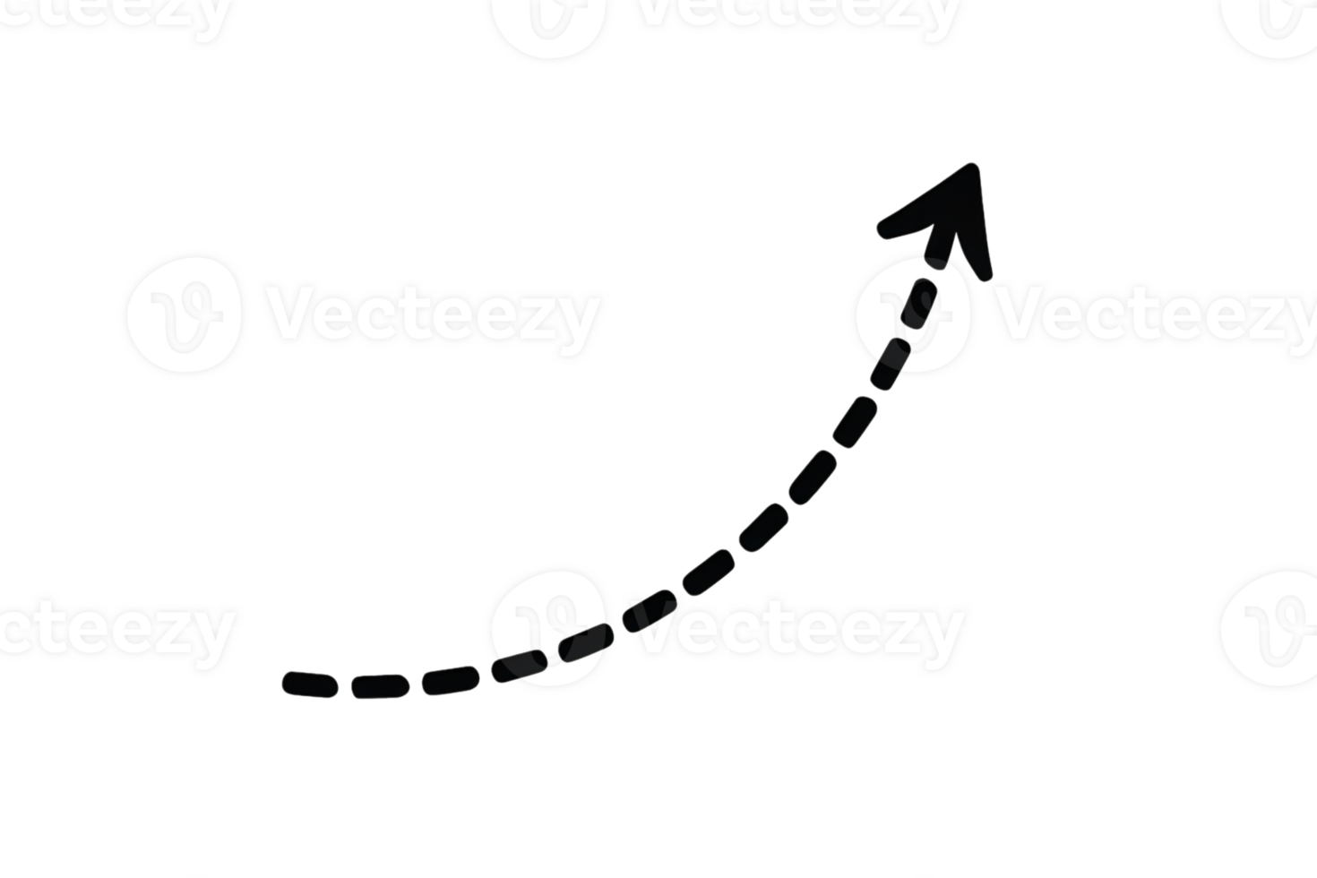 Dotted Arrow Ascending Directionally on Transparent png