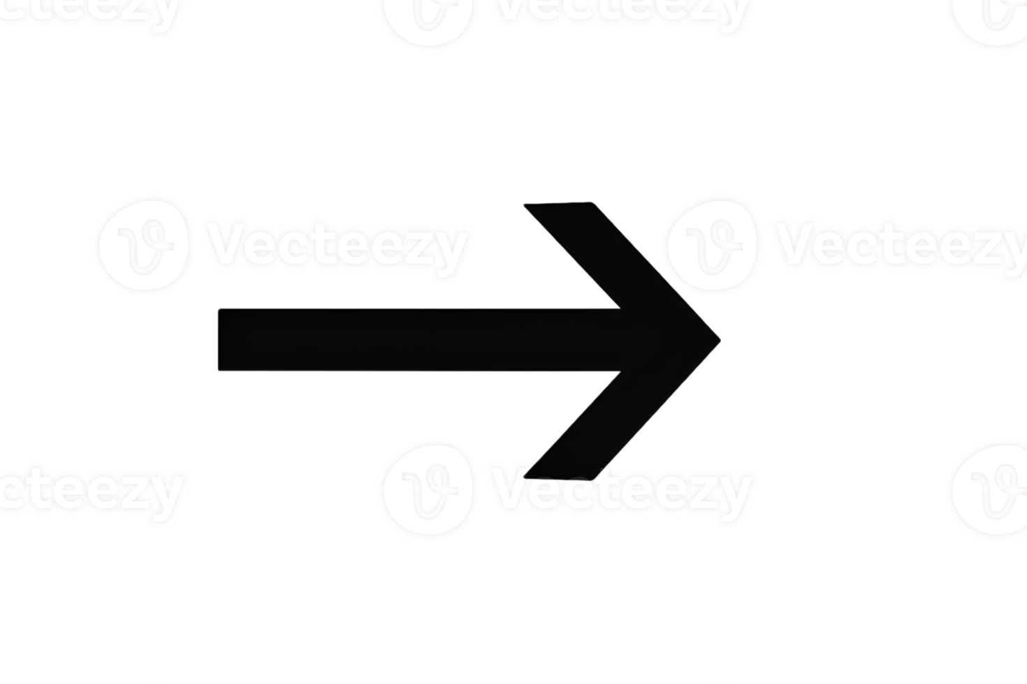 Black directional arrow pointing to the right on a transparent background png