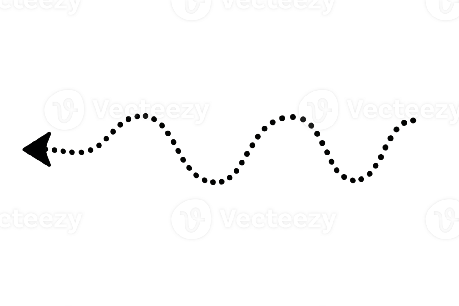 Wavy Dotted White Line Art on Black Background png