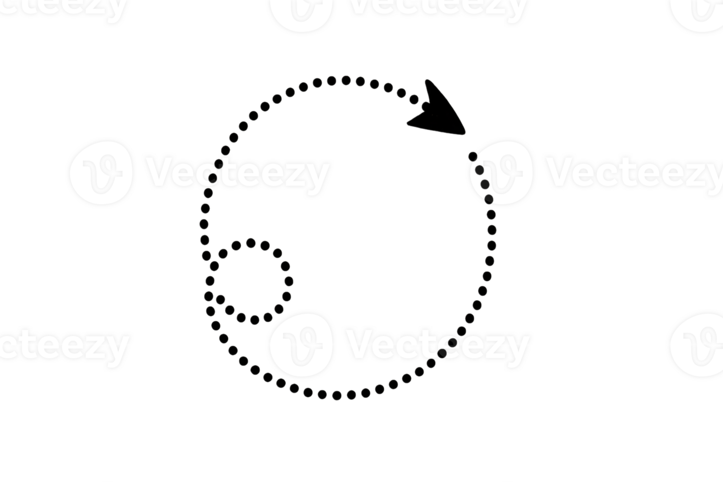 Animated rotating white circle with orbiting component on a black backdrop creates looping motion png