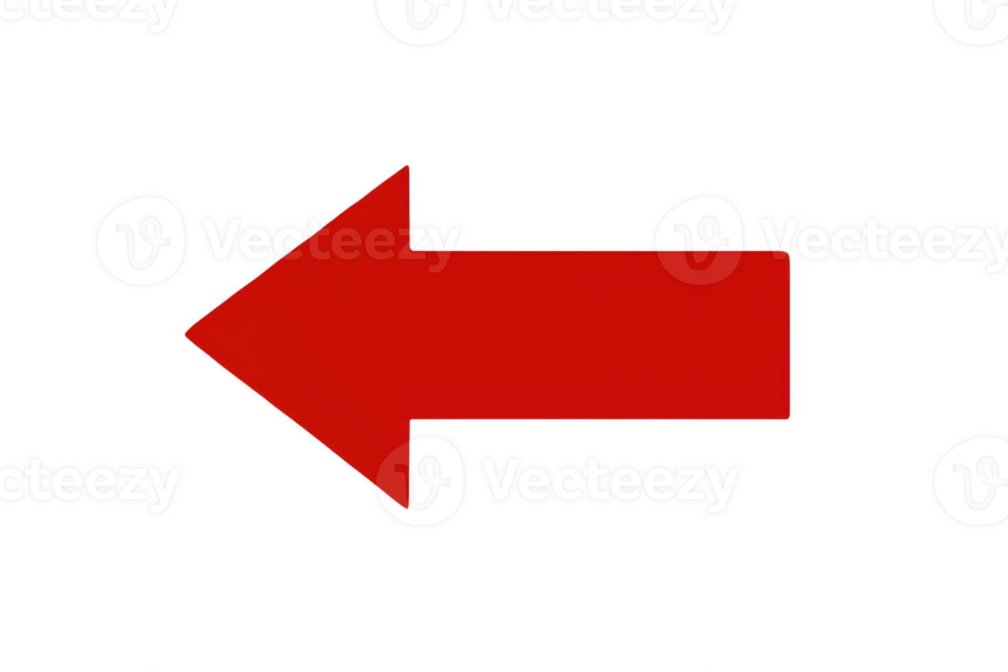 Red arrow pointing left direction symbol for navigation png