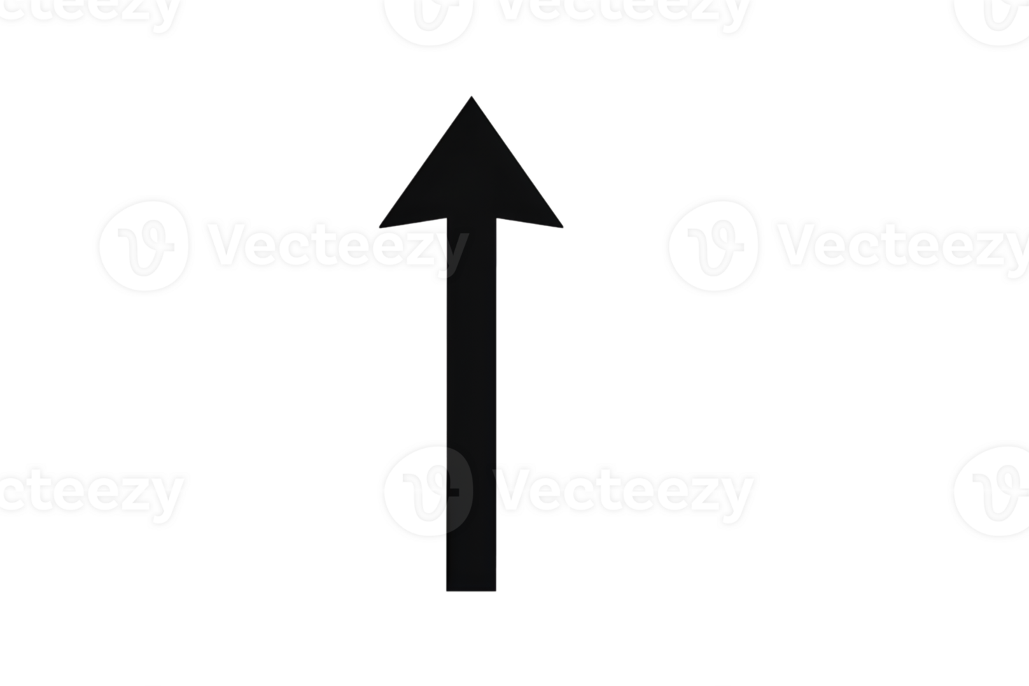 Isolated black up arrow pointing upwards direction png