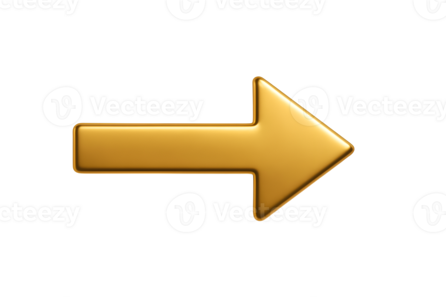 Metallic Gold Arrow Pointing Right With Transparent Background png