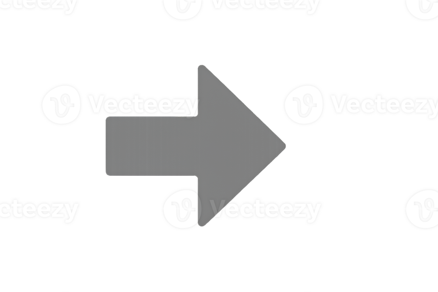 Grey arrow pointing right on transparent background png