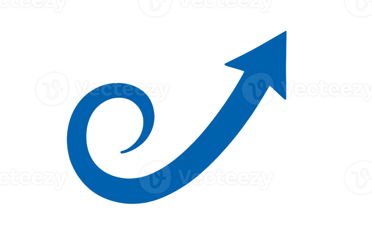 Blue Swirling Arrow Indicates Growth On Transparent Background png