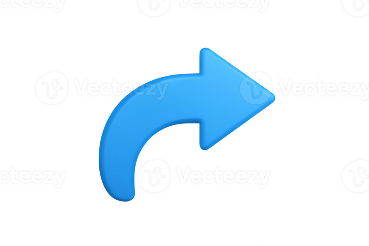 Isolated Blue Arrow Icon with Tail Pointing Right Direction png