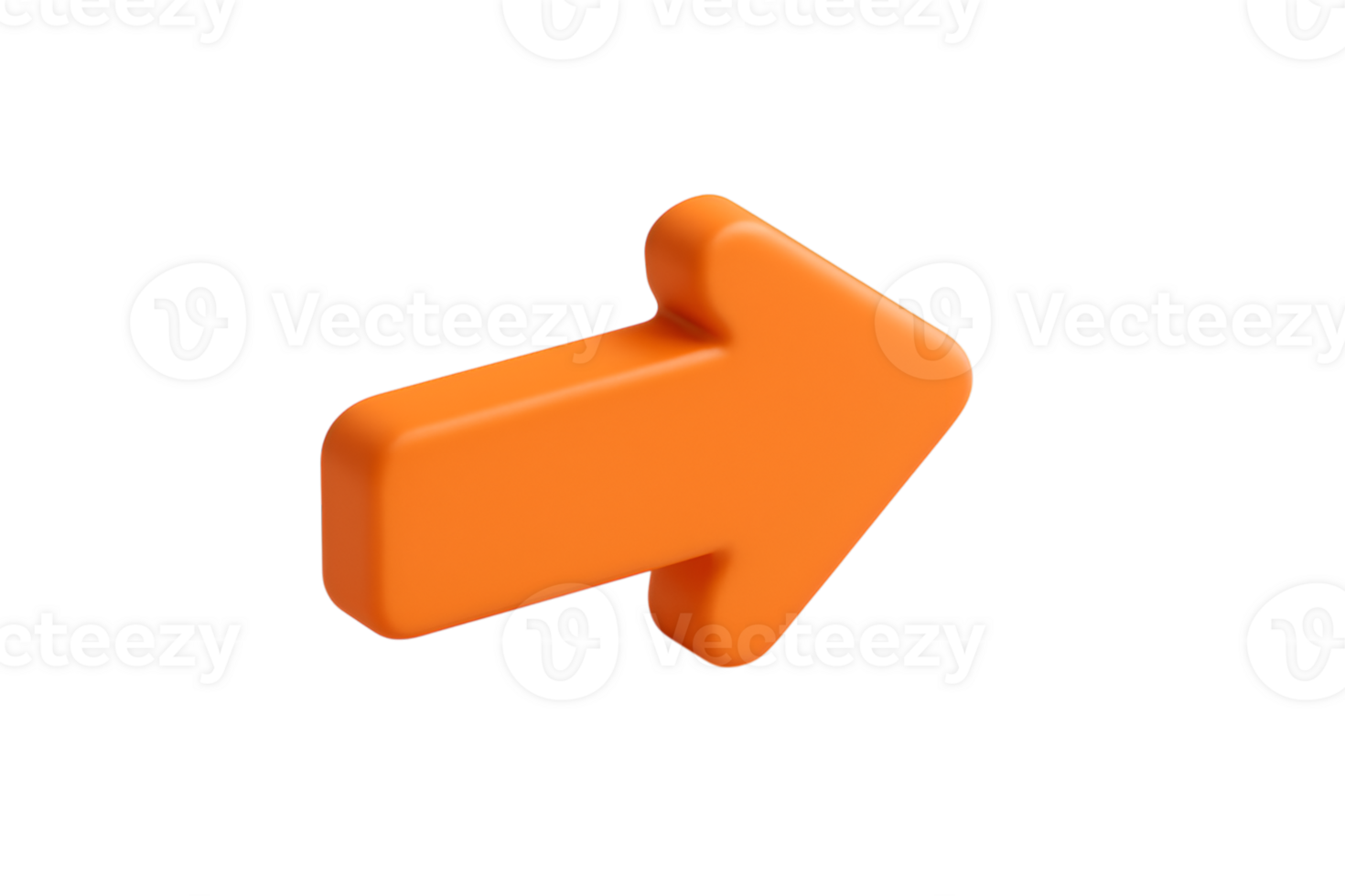 Orange Right Arrow 3D Icon for UI Design Navigation png