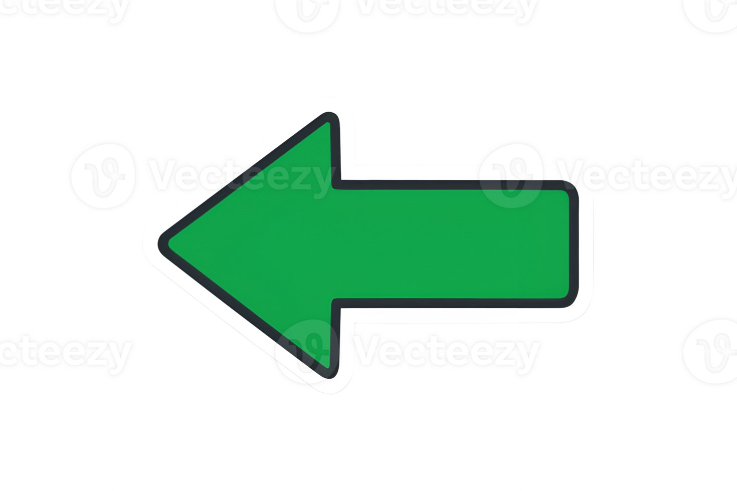 Green Arrow Indicates Left Direction on Transparent Background png