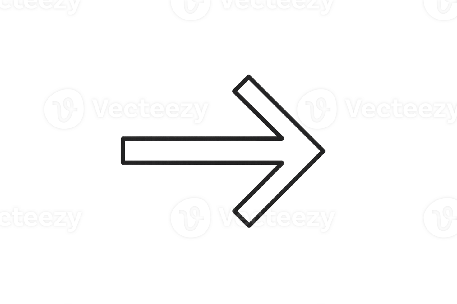 Outline arrow pointing right with a clean and simple design png