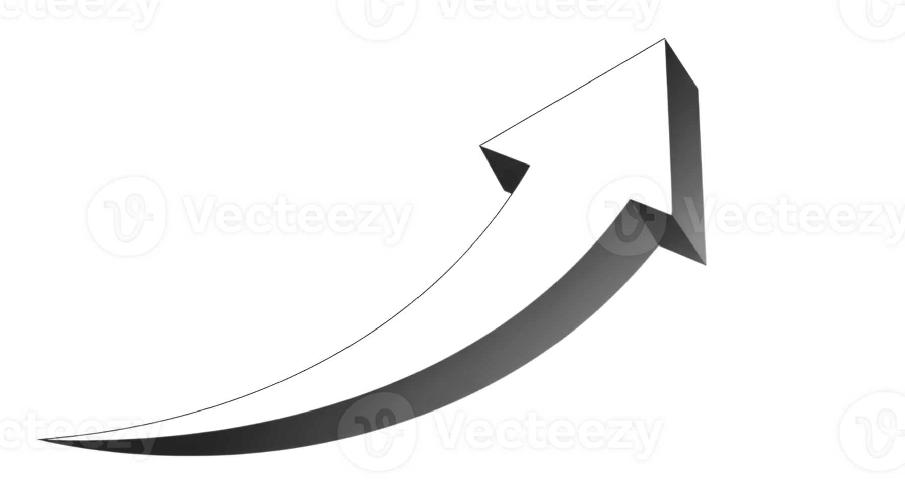 Upward Dark Gray Arrow Indicates Growth on Transparent Backdrop png