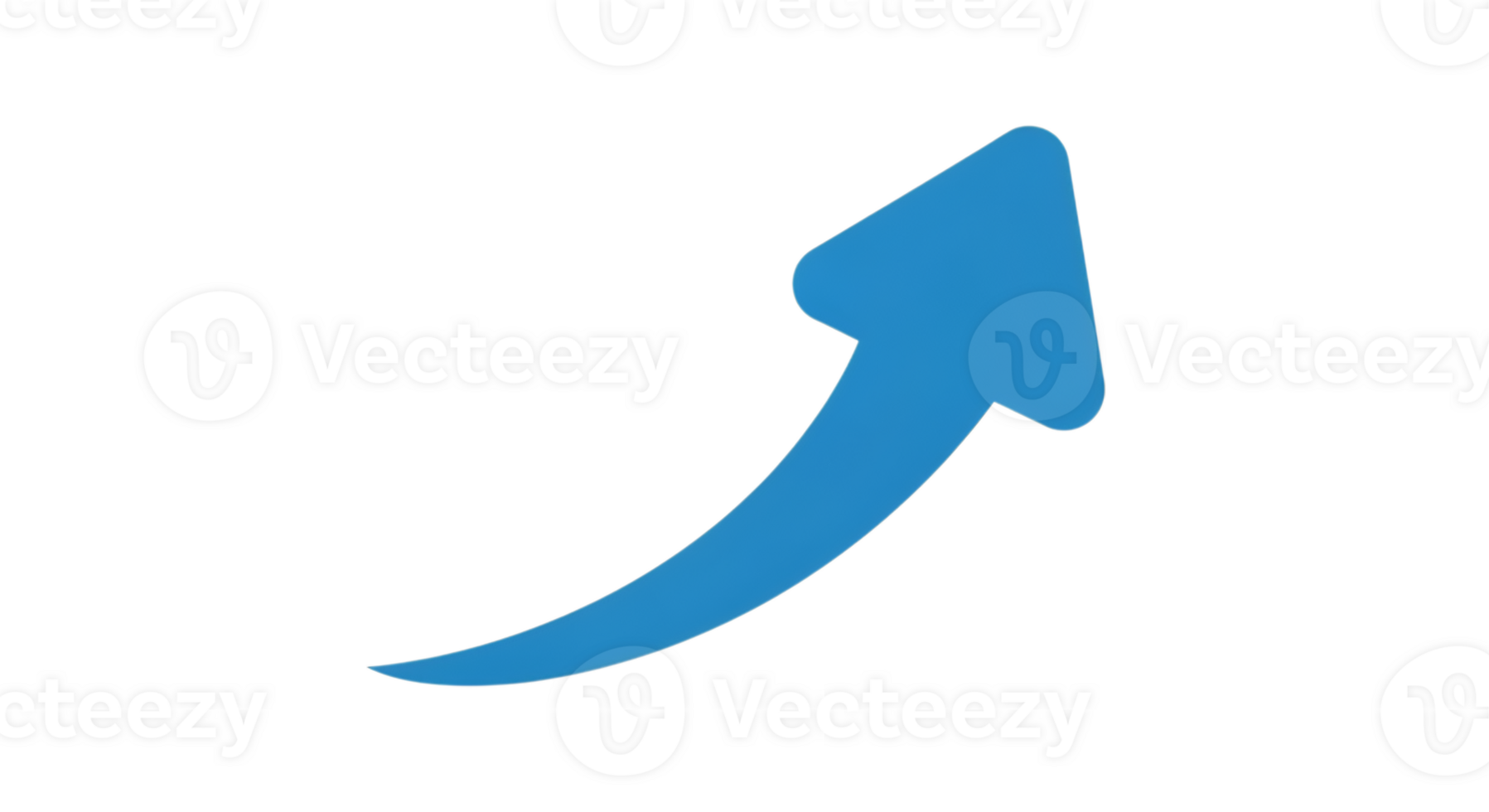 Light blue curve arrow pointing upward on transparent background png