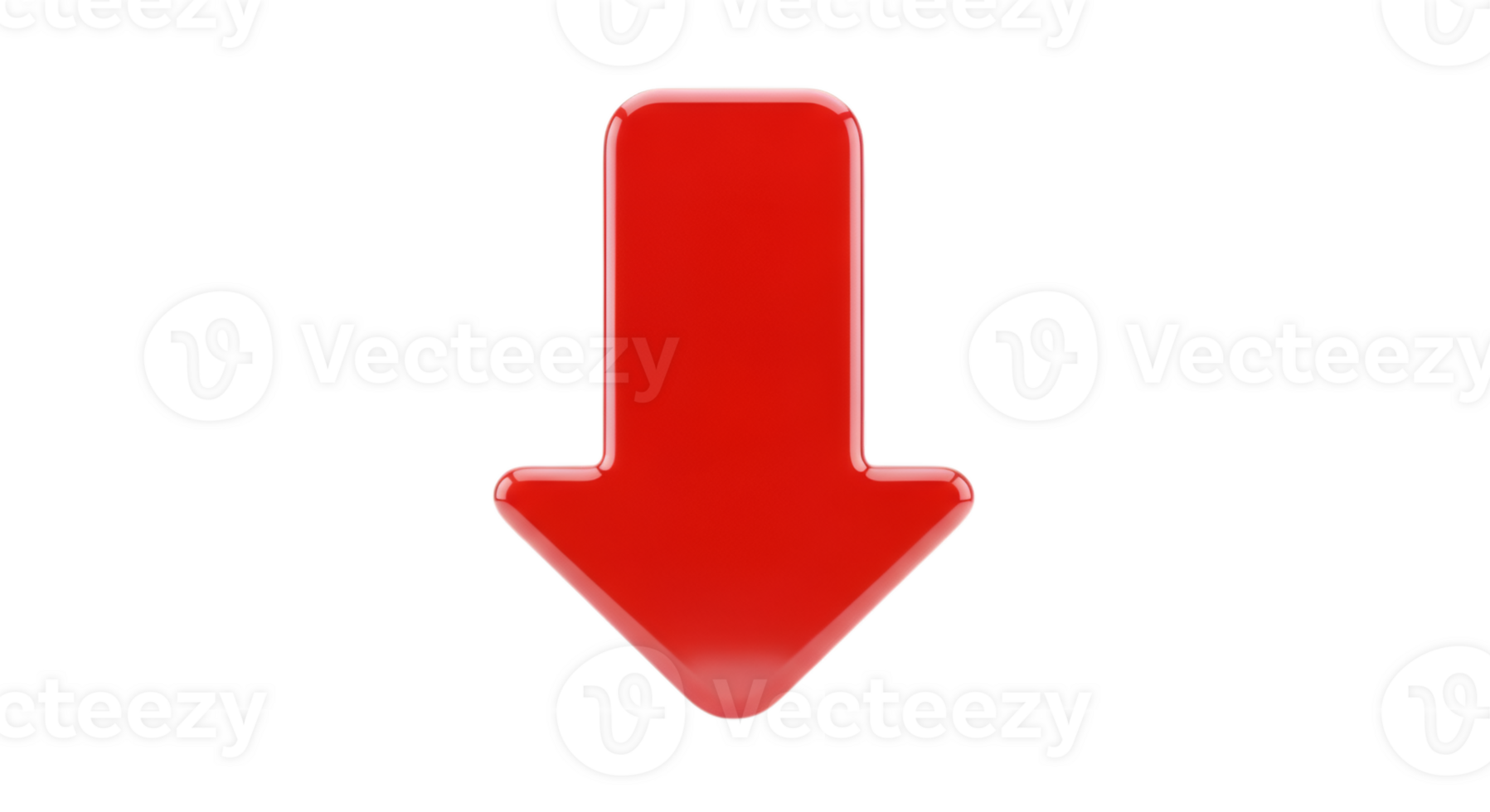 Isolated Red Arrow Pointing Downwards on a Transparent Background png