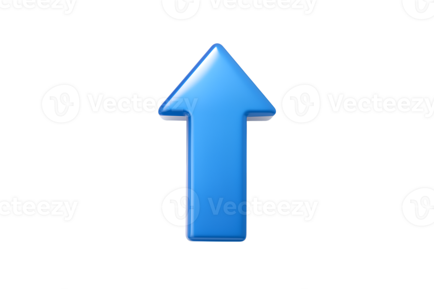 Isolated Blue Arrow Pointing Upward on Transparent Backdrop png