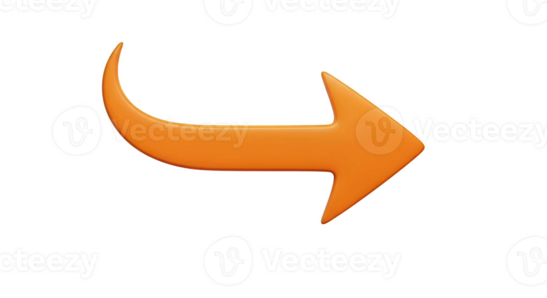 Illustration Of An Orange Arrow With A Curved End On Transparent png