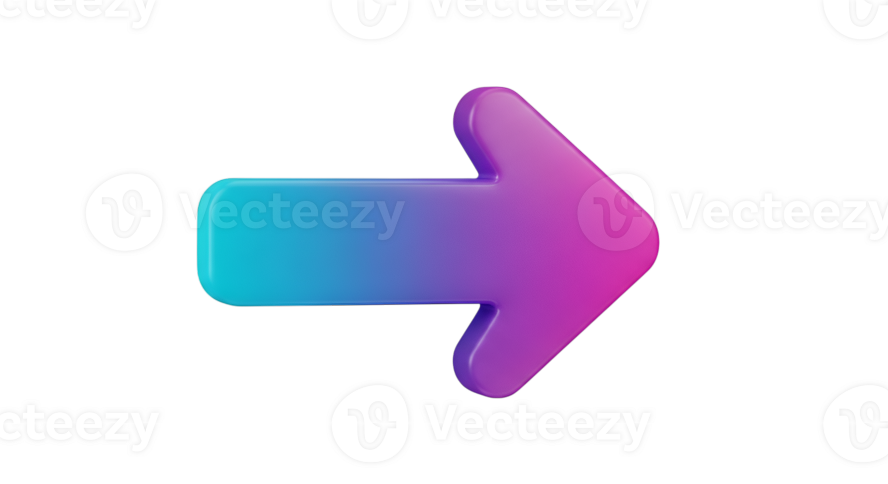 Gradient Arrow Pointing Right on Isolated Transparent png