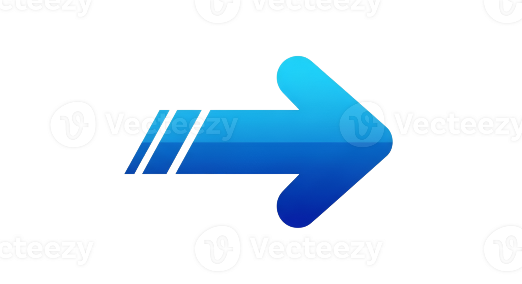 Gradient Blue Arrow Pointing Right on Transparent Background Illustration png