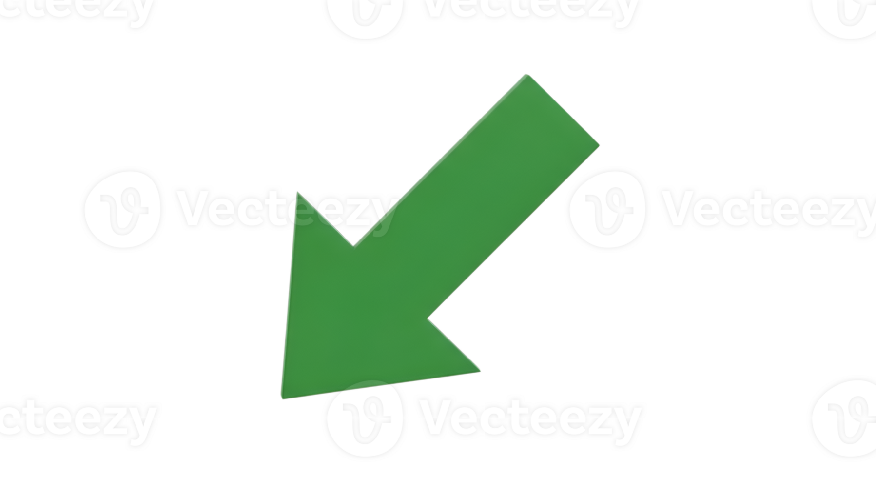 Downwards Left Arrow Symbol Isolated on Transparent Background png