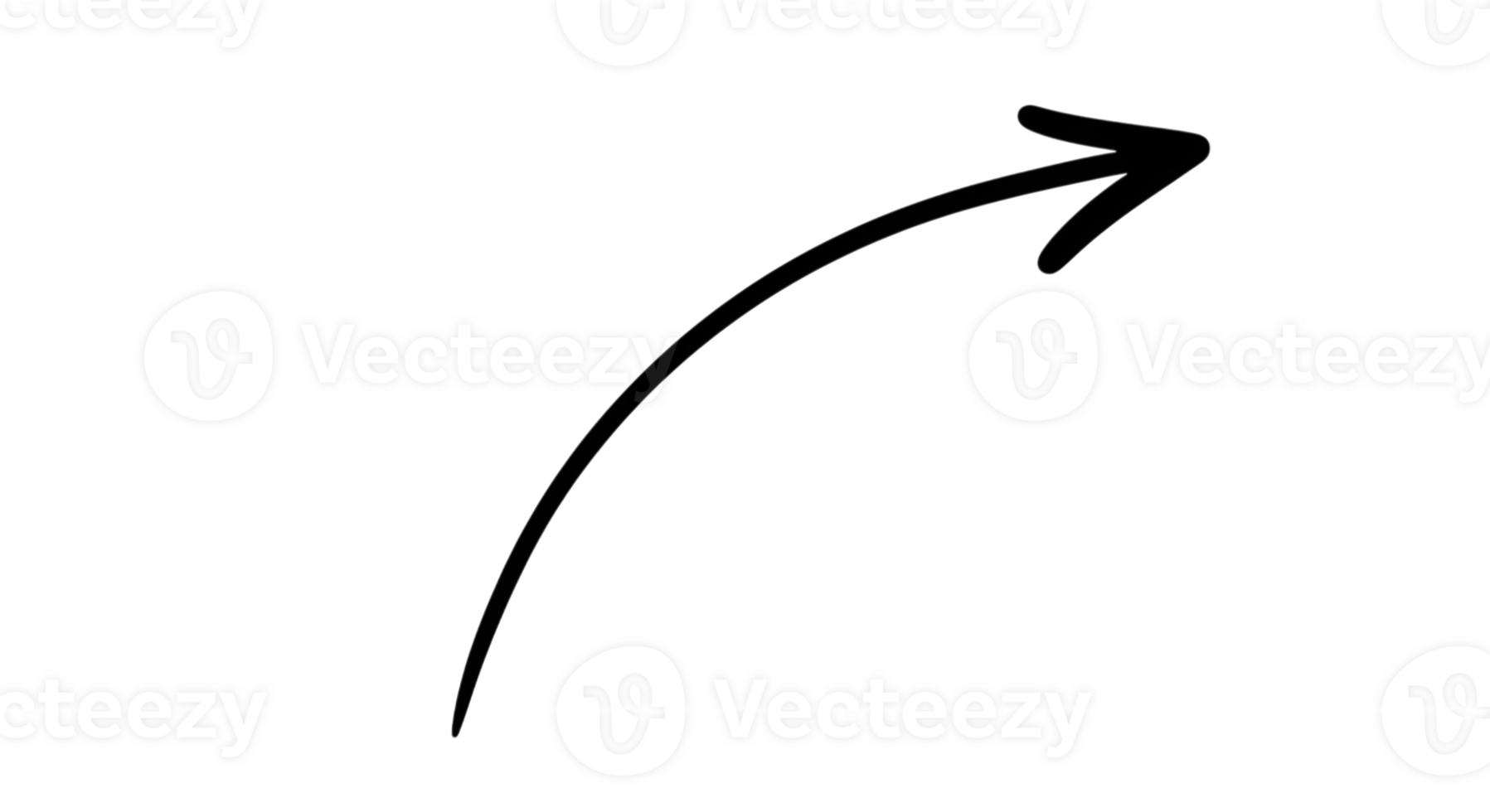 Dotted arrow curving across transparent backdrop for design png