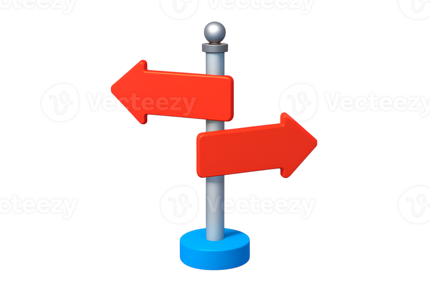 Directional Sign with Red Arrows on Transparent Backdrop png