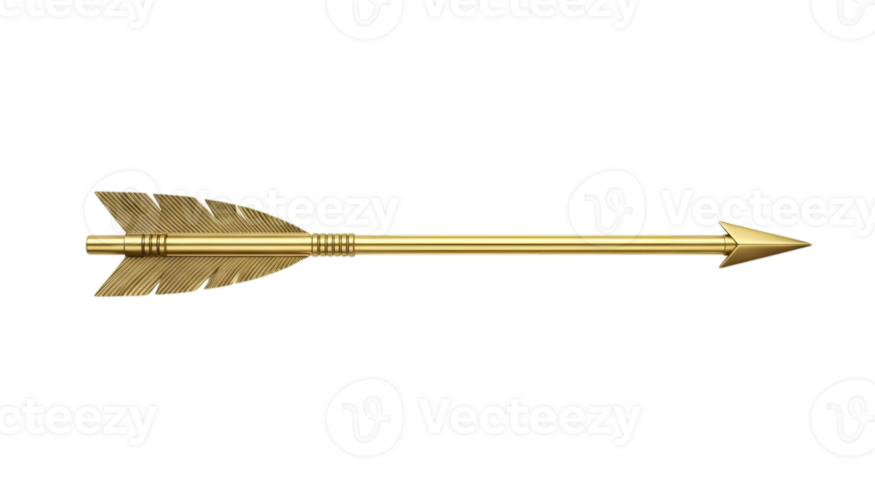 Detailed Golden Arrow on a Transparent Background Image png