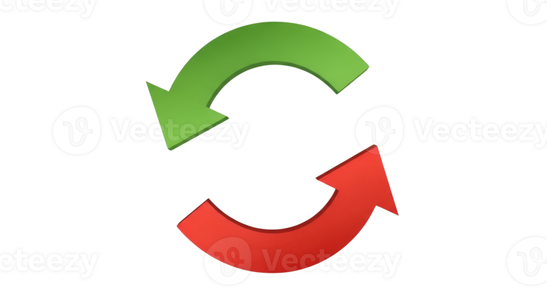 Circular Arrows in Red and Green Gradient for Process and Iteration png
