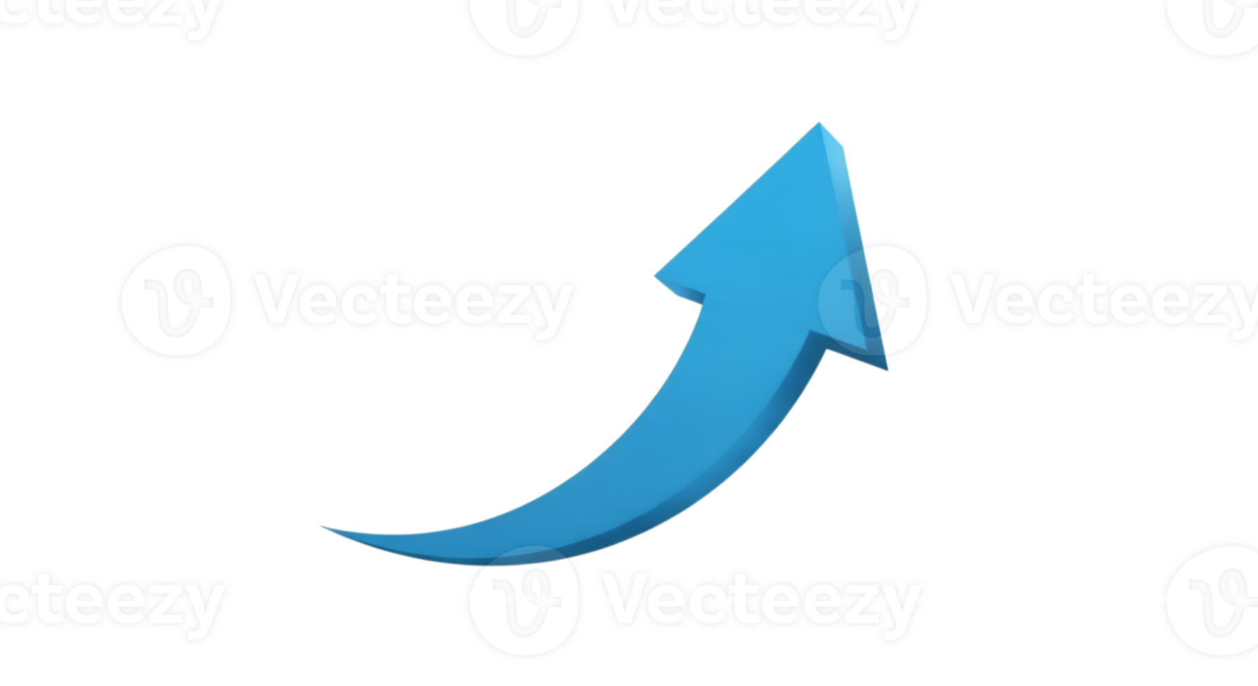 Blue Rising Arrow Pointing Upwards in a Transparent Design for Business Growth png
