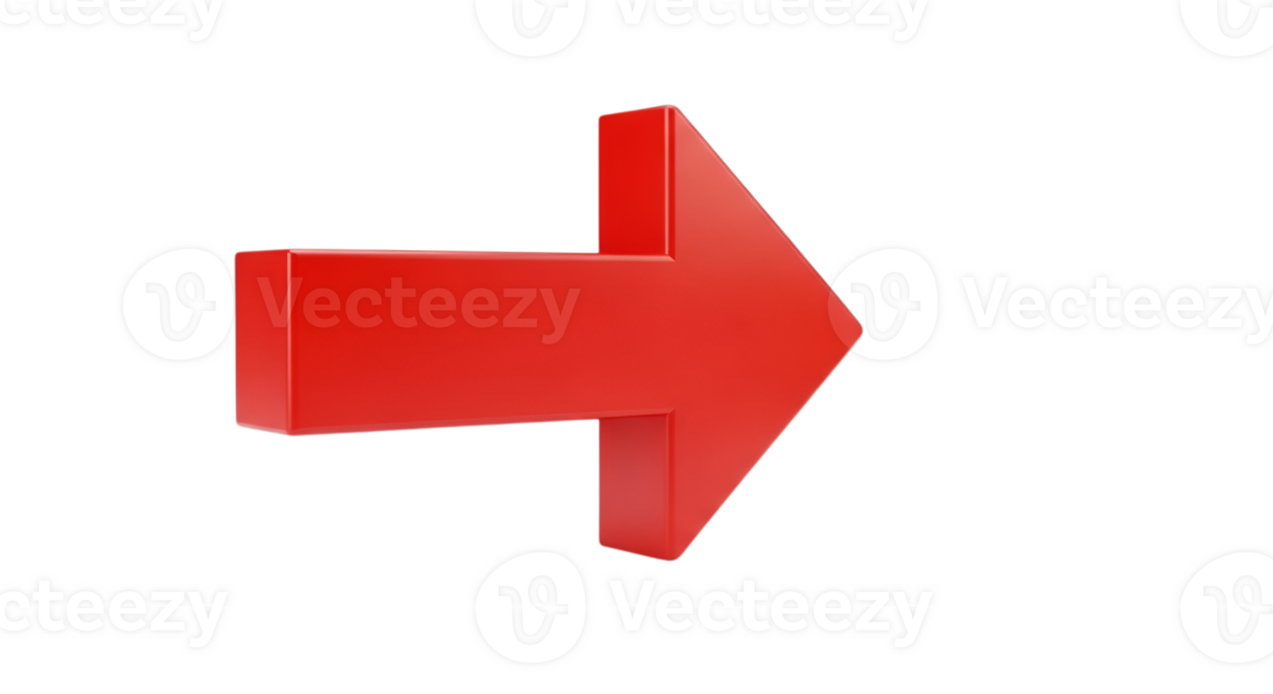 A single red arrow pointing to the right on transparent png
