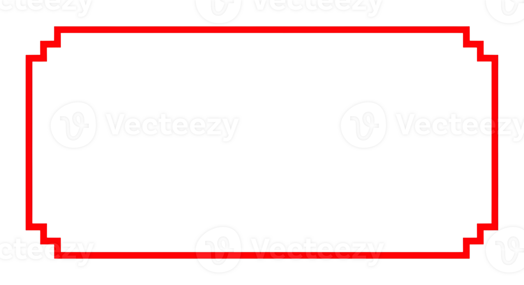 Pixelated Red Border around a Black Rectangle on Transparent Background png