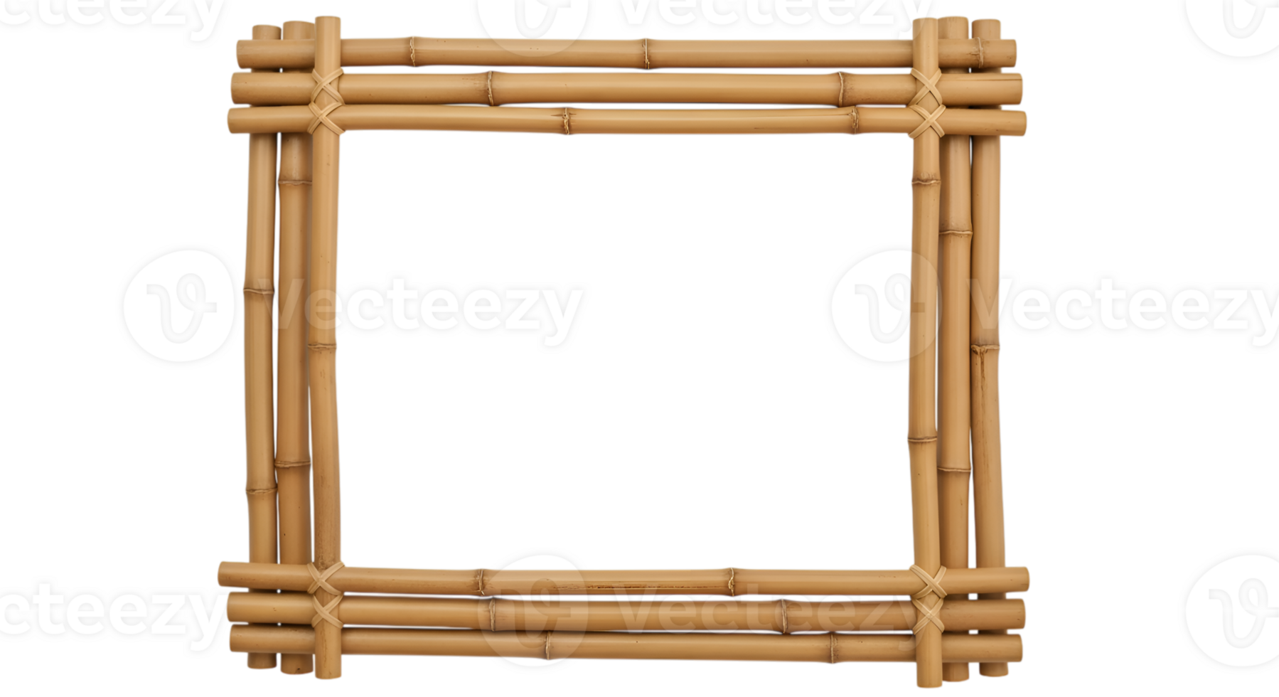 Isolated Bamboo Frame on Transparent Background for Design Projects png