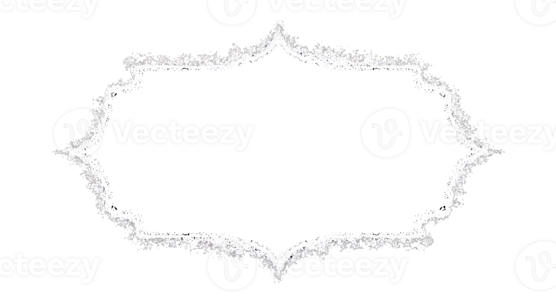 Isolated abstract white jagged shape on transparent backdrop png