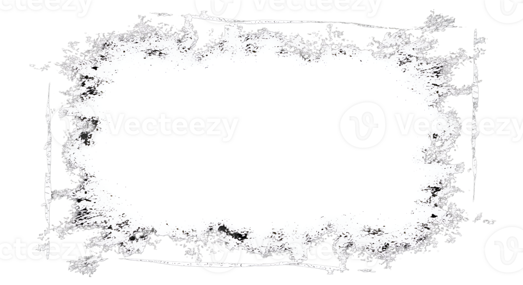Distressed Oval Frame with Grunge Texture Border on Transparent Backdrop for Overlays and Creative Projects png