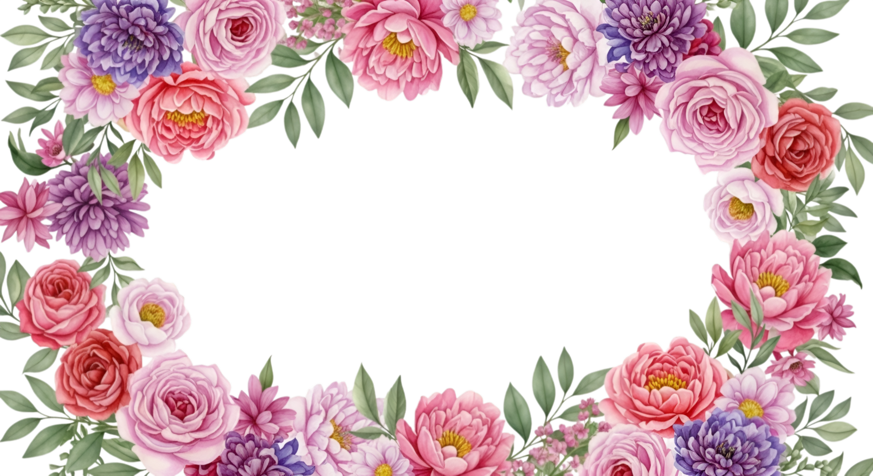 Watercolor Floral Frame png