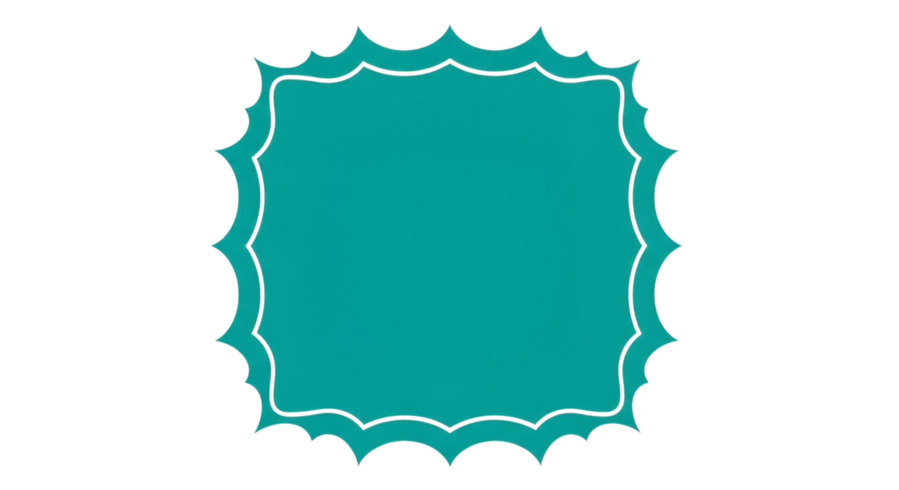 Teal Scalloped Square Frame png