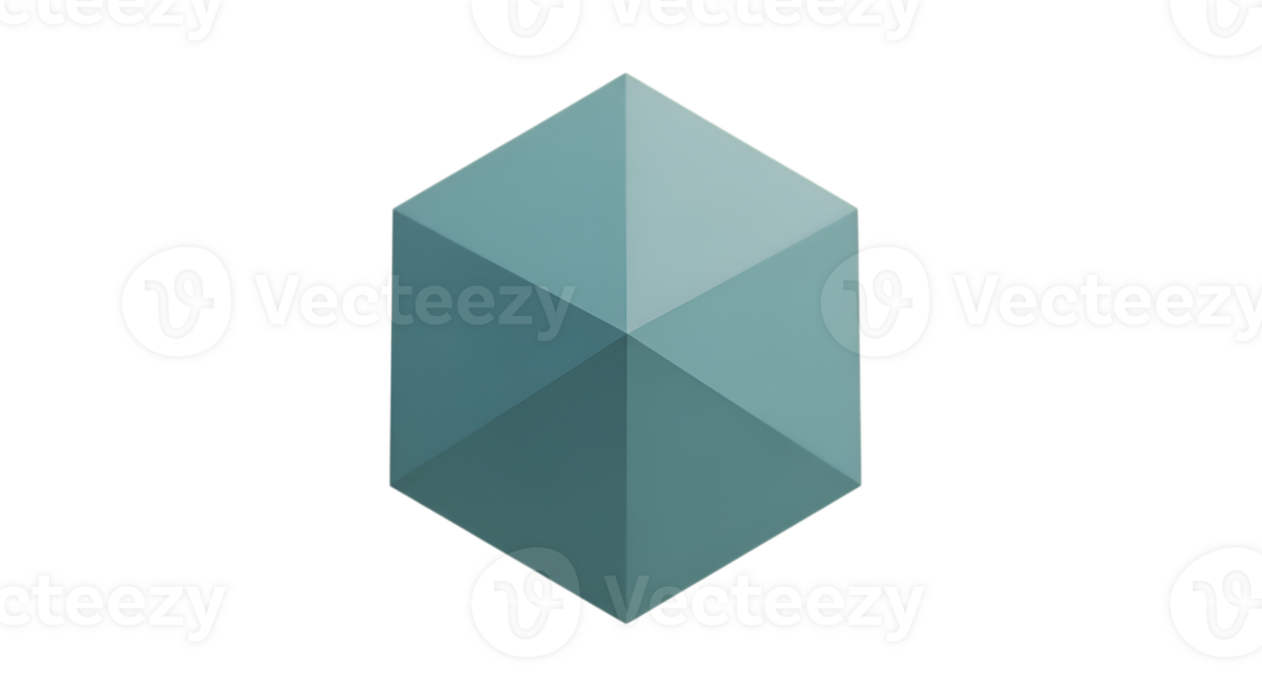 Teal Geometric Cube png