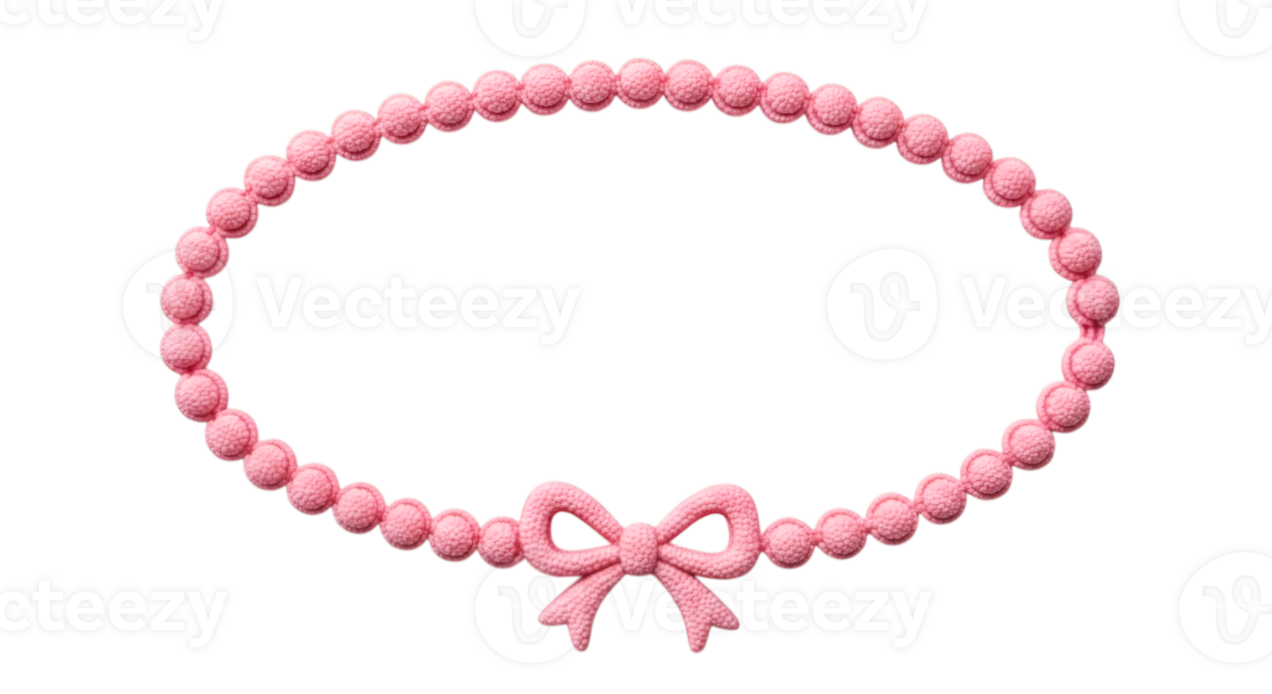 Pink Beaded Necklace With Bow png