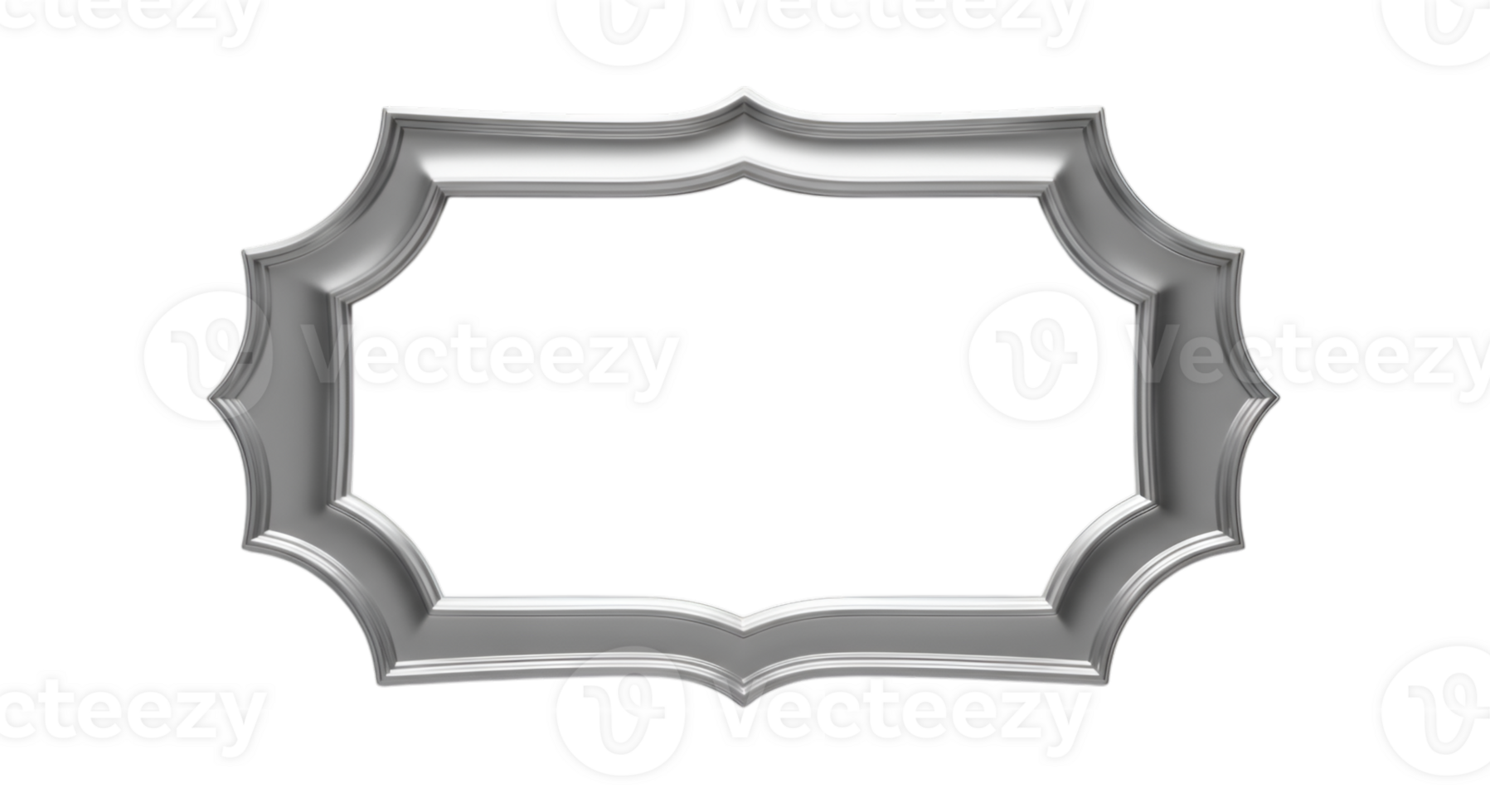 Ornate Silver Rectangular Frame png