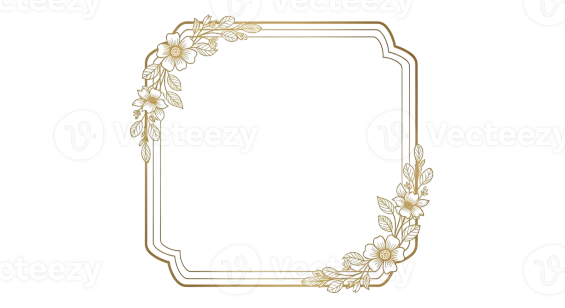 Ornate Golden Floral Frame png