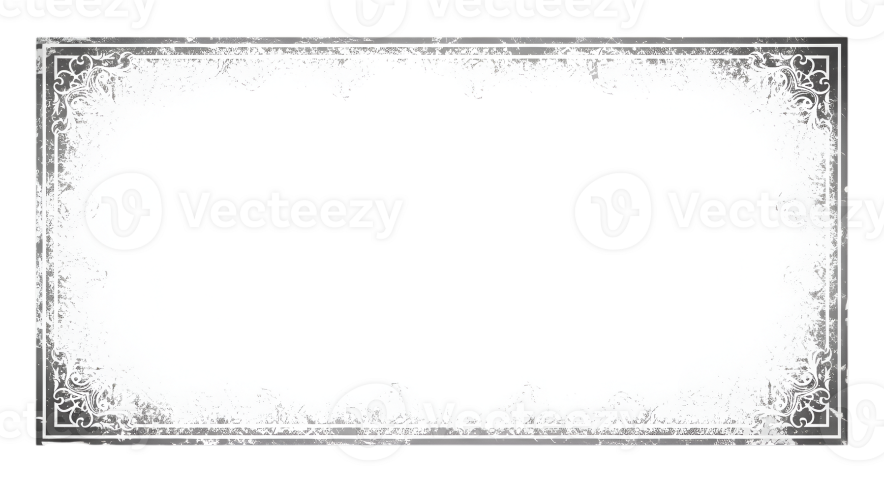 Gray Grunge Ornate Border Frame png