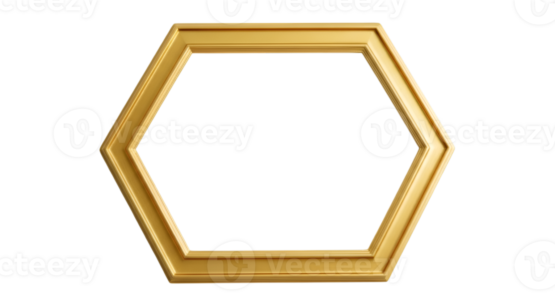 Golden Hexagonal Frame png