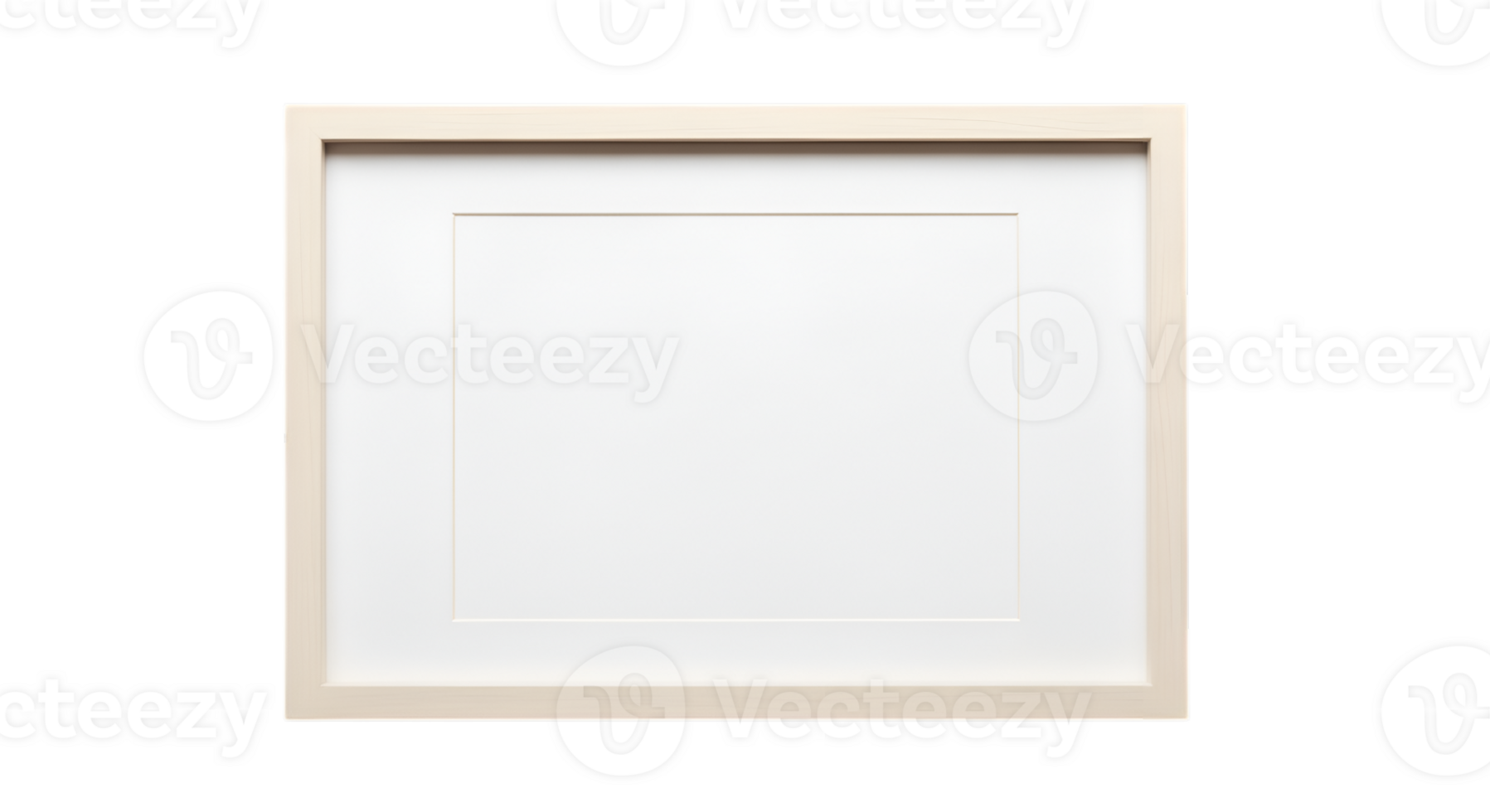 Empty Beige Wooden Picture Frame png