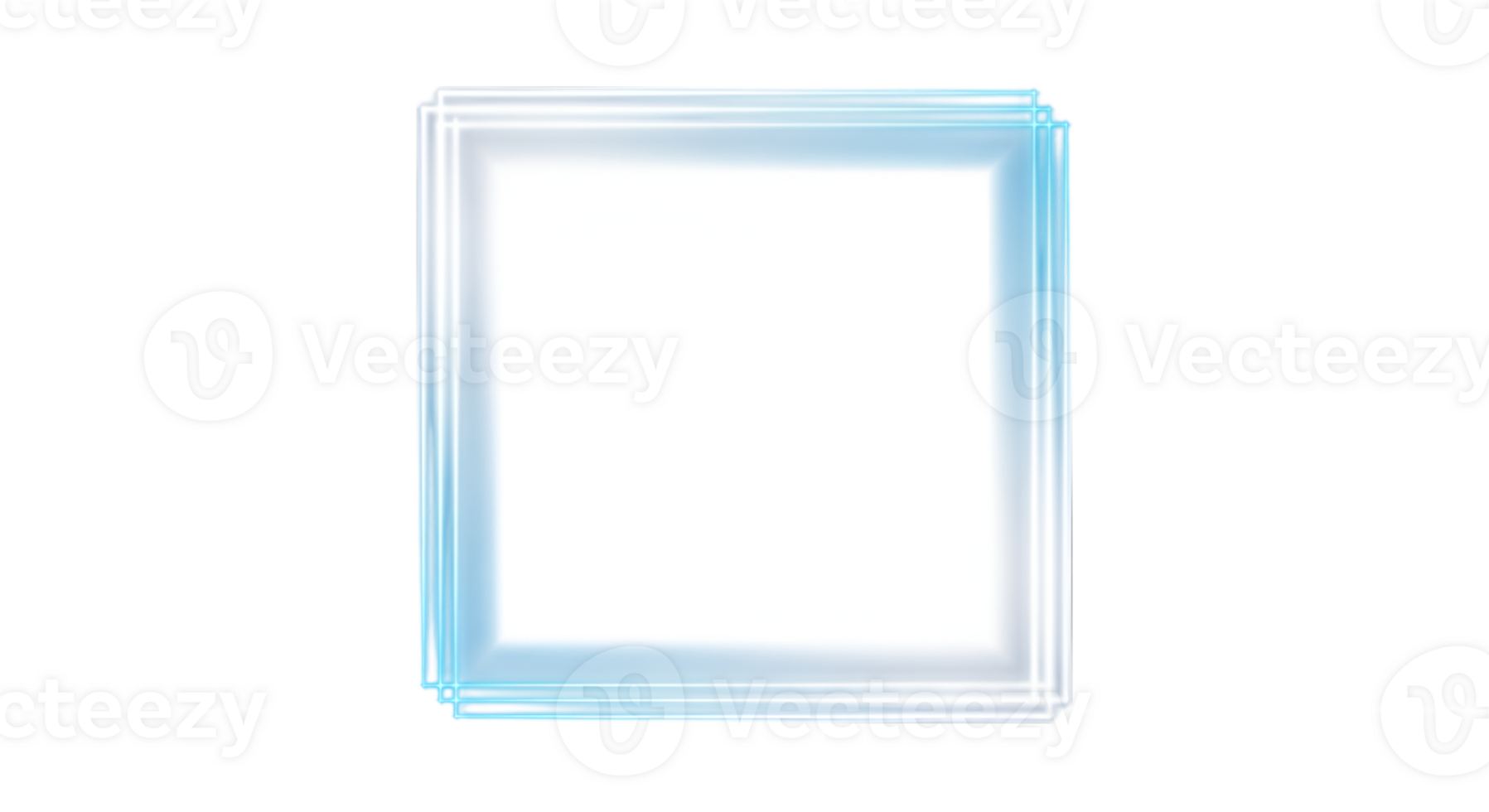 Bright Blue And White Square Frame png