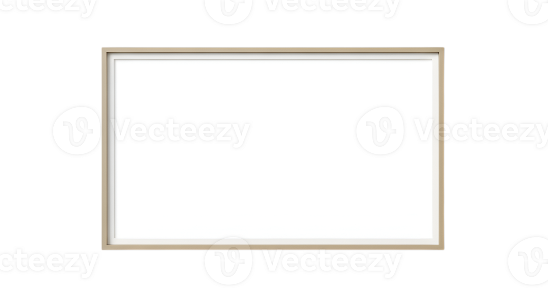 Beige Rectangular Frame with White Interior png