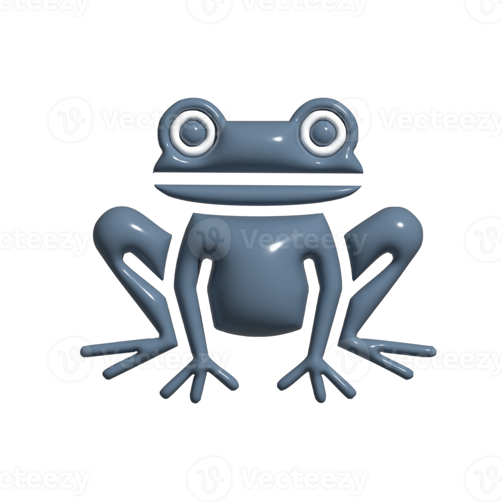 3D Frog Adorable Green Frog, Animated Pond Animal, and Nature Icon Design png