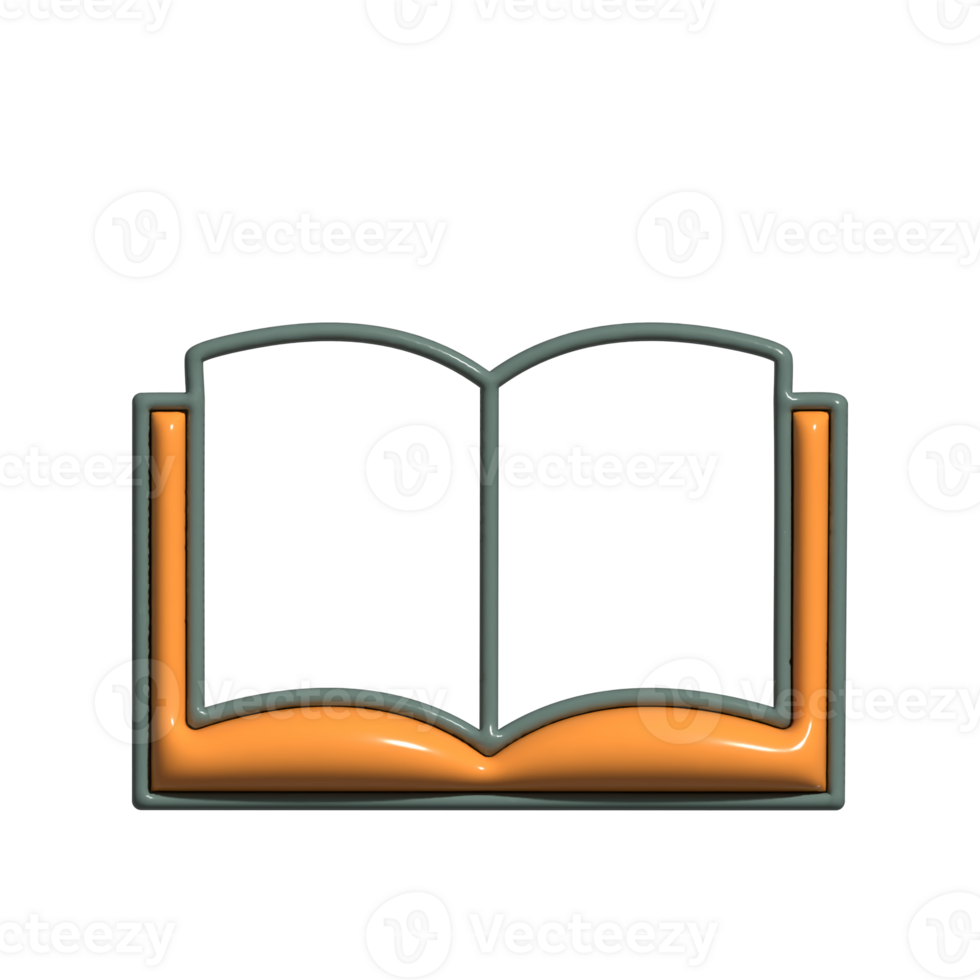 Cute 3D Open Book Fun and Colorful Reading Illustration png