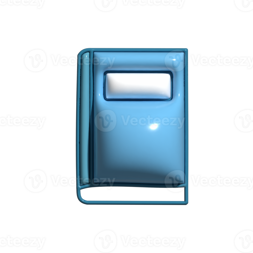 3D Cartoon Closed Book Icon Cute and Minimal Education Symbol png