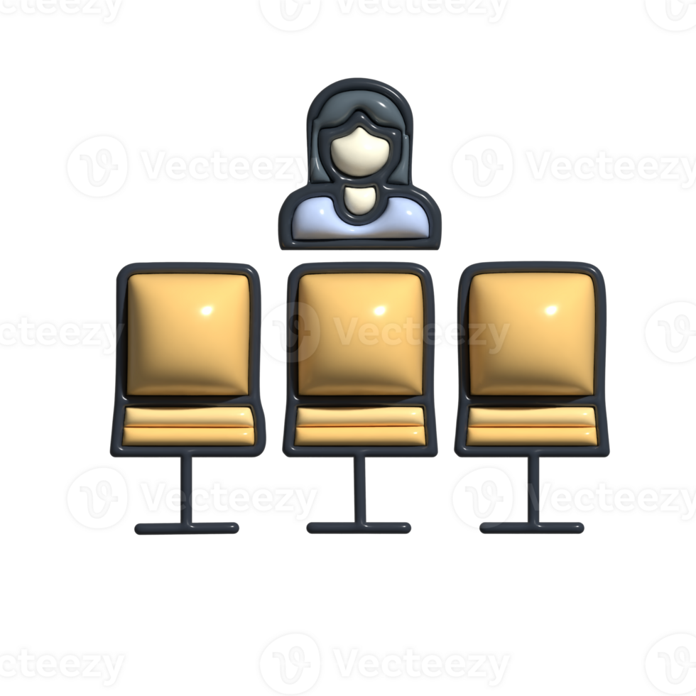 Cute 3D School Seats Cartoon Style Learning Environment Element png