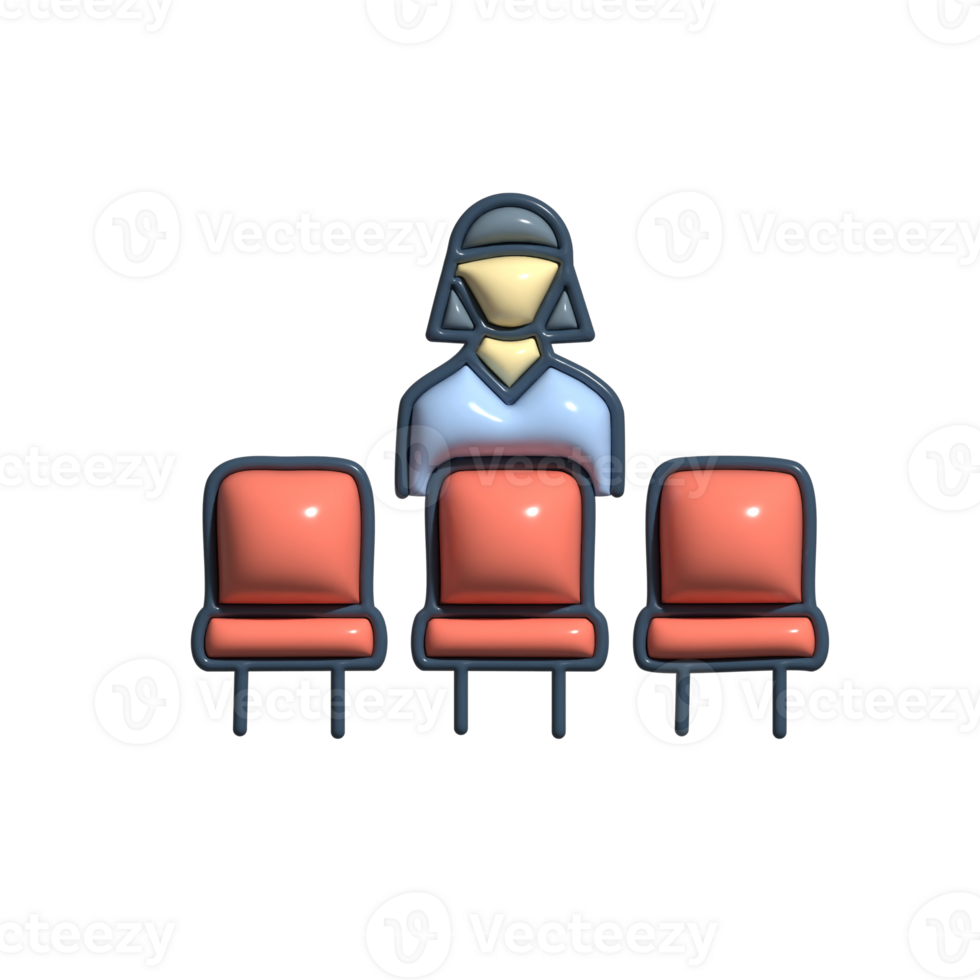 3D Cartoon Student Seats Icon School Chair and Desk in Fun Design png