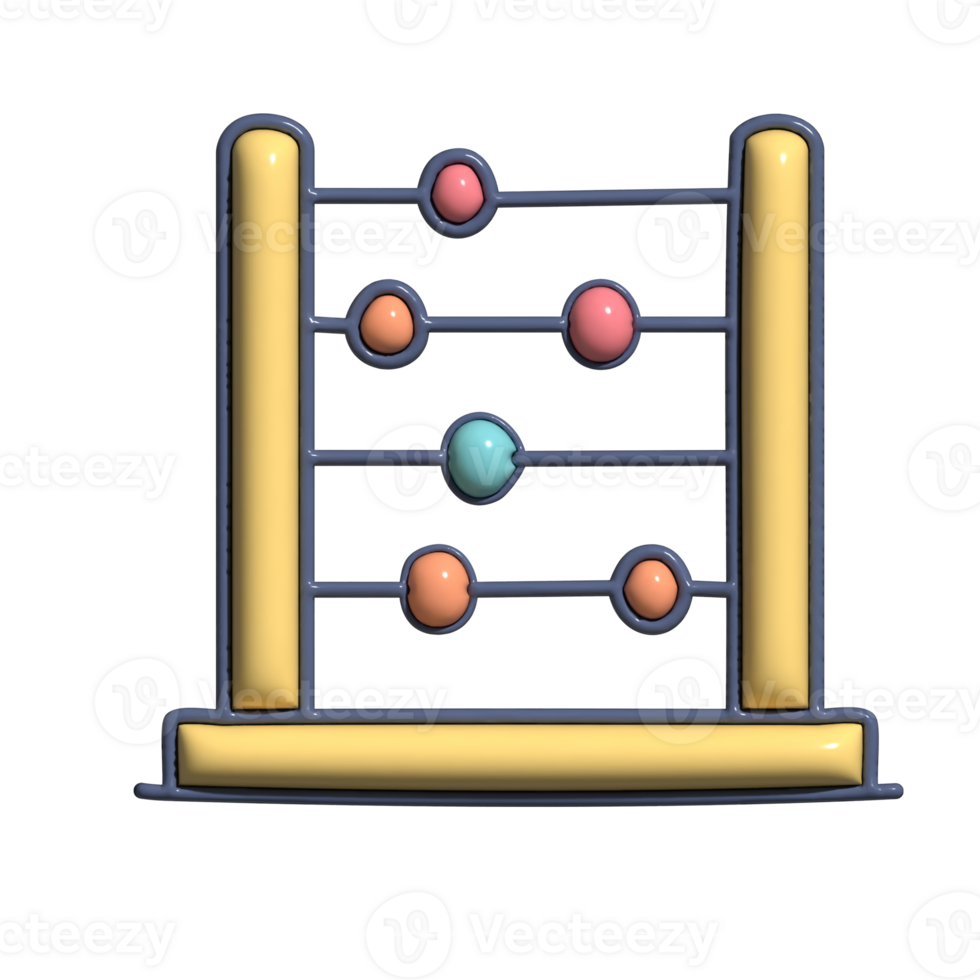 3D Cartoon Abacus Icon Cute and Classic Counting Tool png