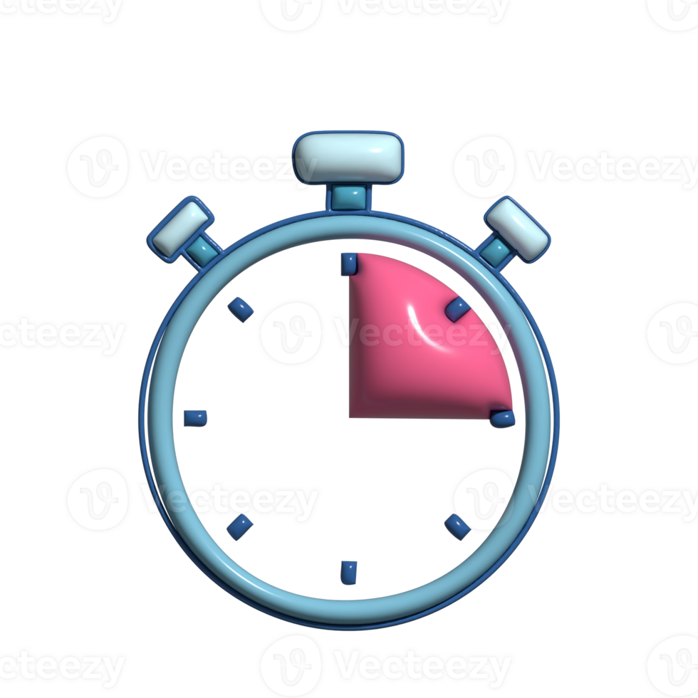 Cute 3D Stopwatch Time Management and Sports Timing Tool png