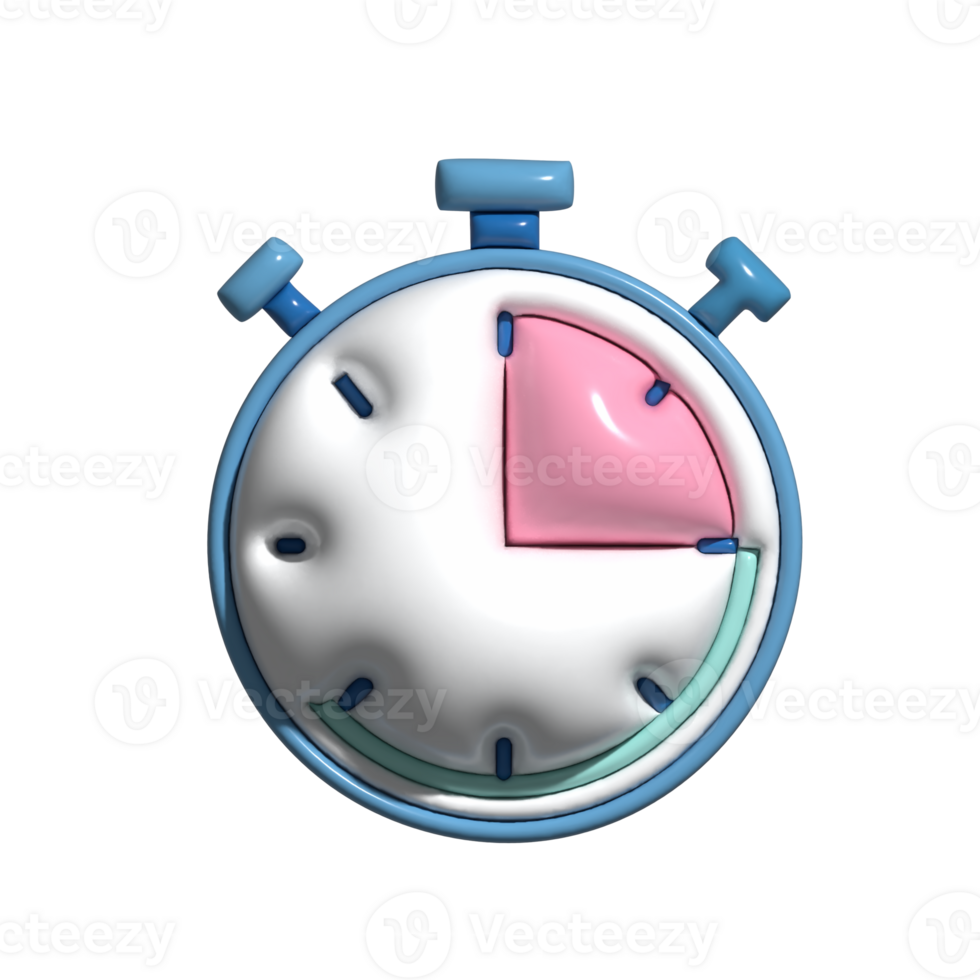 3D Cartoon Stopwatch Icon Cute and Accurate Time Tracker png